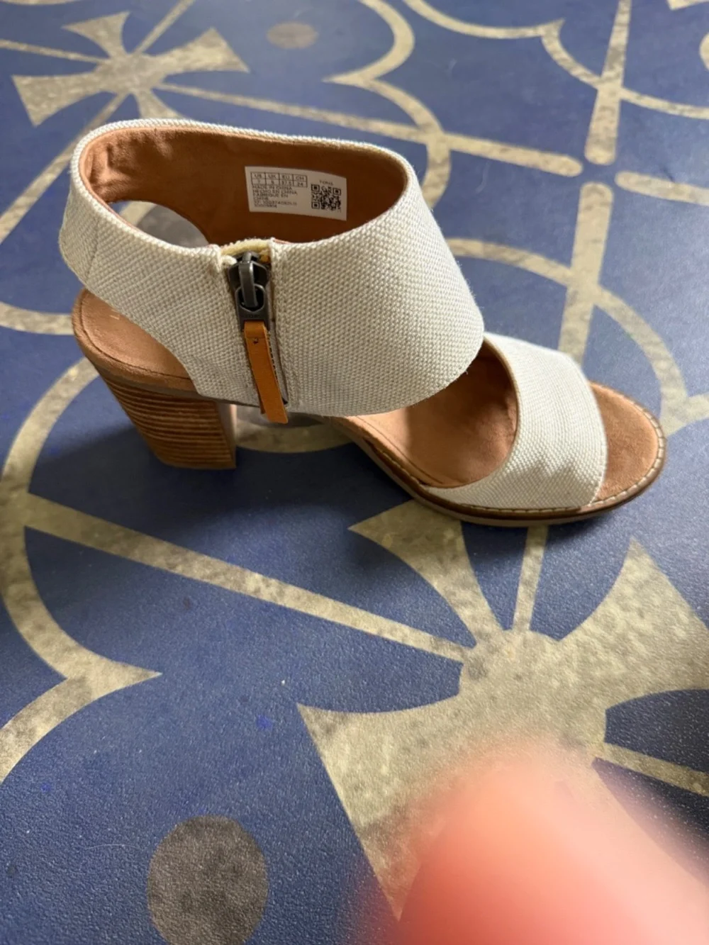 Toms Linen Heeled Sandals